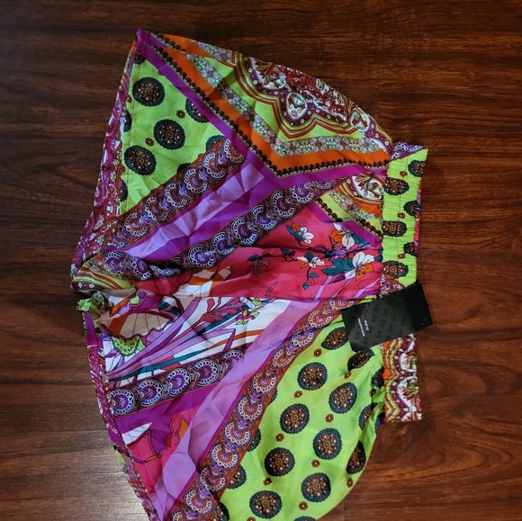 High Waist Patchwork Print Shorts Multi Color - Picture 10 of 16